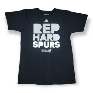Adidas Spurs The To Go Tee REP HARP PLAYOFFS Black Shirt Men's Size Medium